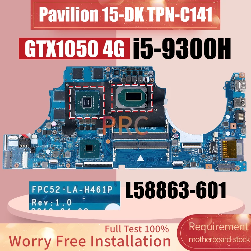 For HP Pavilion 15-DK TPN-C141 Laptop Motherboard LA-H461P L58863-601 SRF6X i5-9300H GTX1050 4G Notebook Mainboard