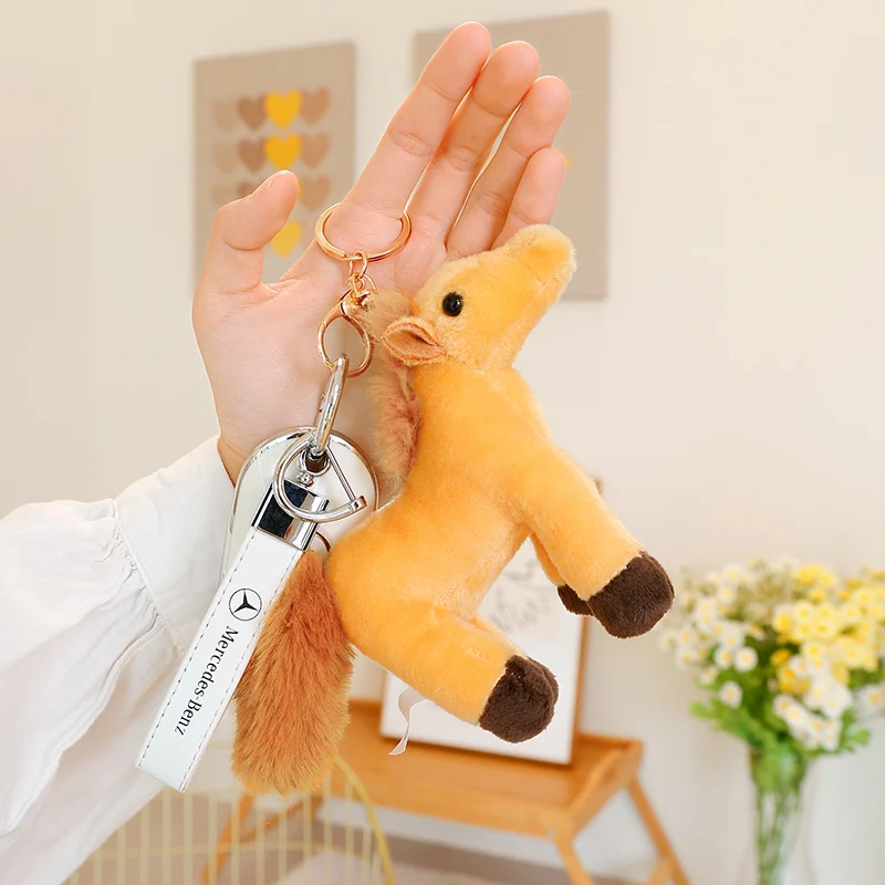 Nieuwe Paard Pluche Hanger Speelgoed Knuffeldier Pop Schattig Paard Sleutelhanger Woondecoratie voor Woonkamer Verjaardagscadeau voor Kinderen