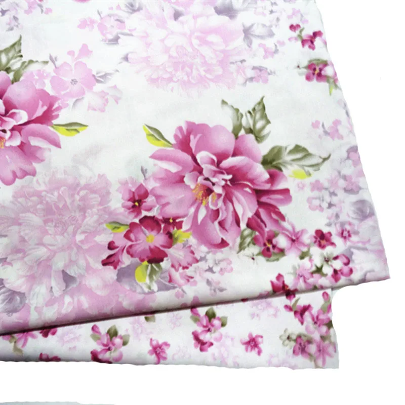 50x160cm Sweet Pink Rose Flowers & All over Small Double Flower Series Printed Cotton Fabric Floral Fabric Patchwork Baby Cloth