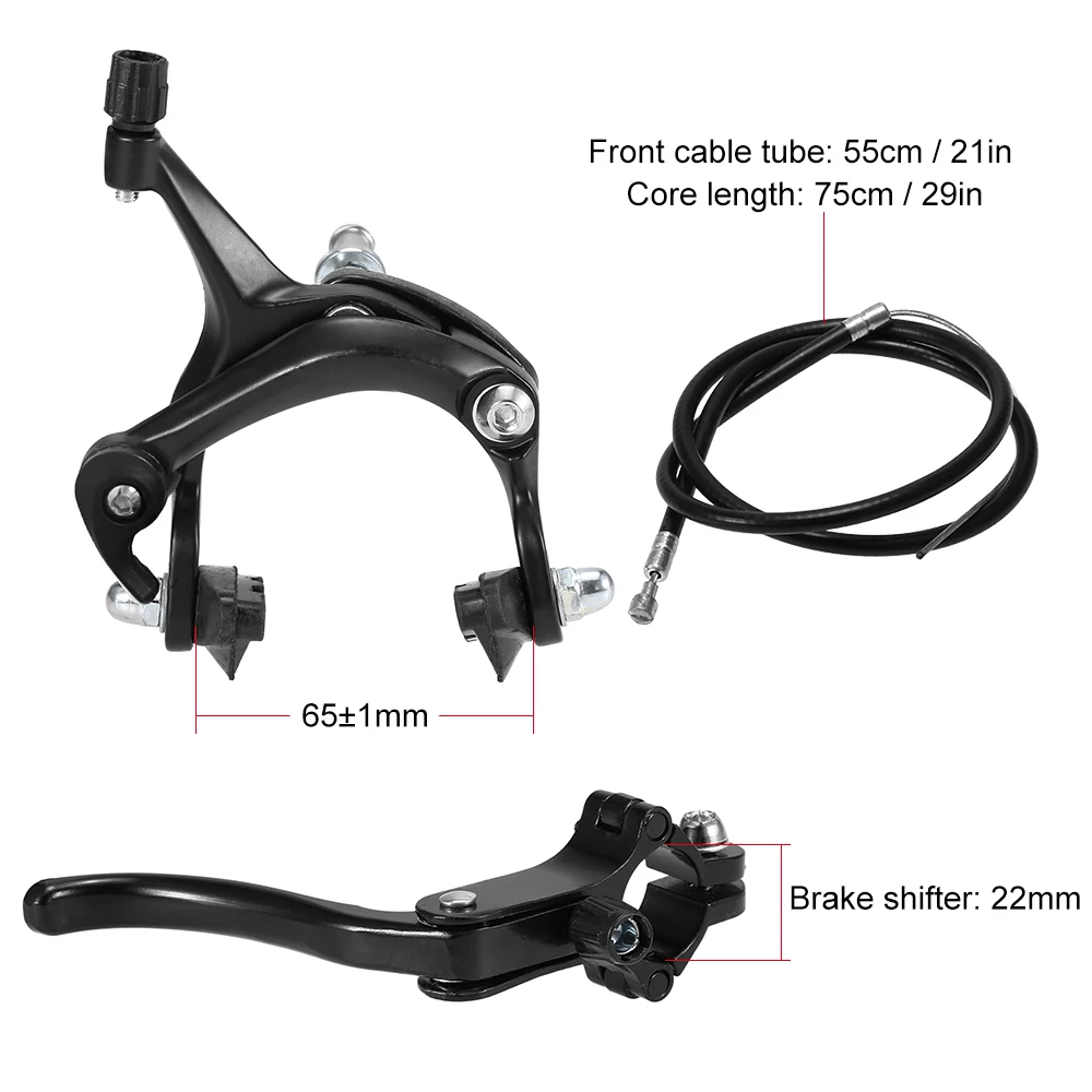 Front / Rear Fixie Bike Brake Kit Cruiser Brake Set Bike Caliper Brake Kit Side Pull Brake Set For Fixed Gear Bike Road Bike