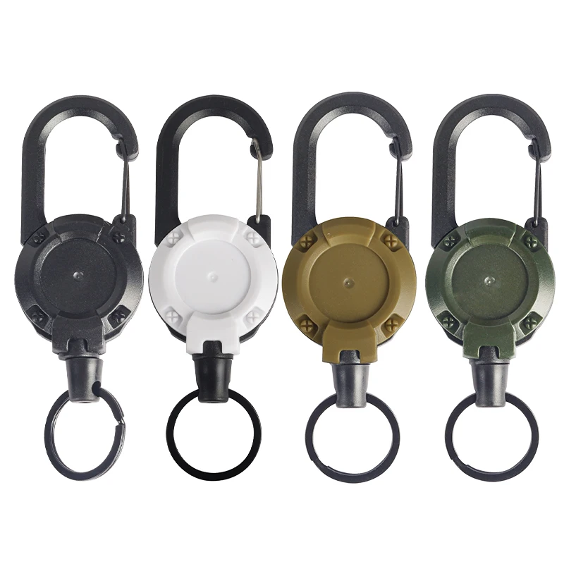 Outdoor Anti-theft Easy Pull Button Retractable Wire Rope Key Chain Sports Backpack Safety Buckle Elastic Key Chain image 2