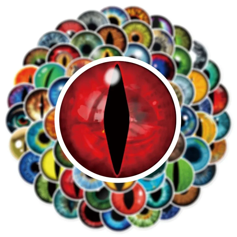 สติกเกอร์ติดท้ายรถมอเตอร์ไซด์รูปลูกตาสัตว์แต่ละตัวกันน้ำ80ชิ้นสติกเกอร์ติดท้ายรถมอเตอร์ไซค์สติ๊กเกอร์ติดหมวกกันน็อคกันรอย