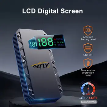 GKFLY 4000A 行動電源汽車緊急啟動器便攜式充電器 12V 汽車啟動器緊急汽車電池啟動器 10 最佳銷售 汽車電瓶啟動器 - №8