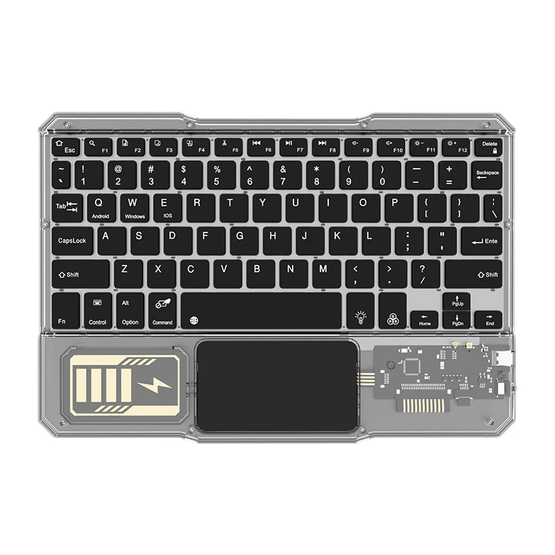 With Bluetooth Keyobard for iPad Transparent Wireless Keyboard for Huawei Xiaomi RedmiDoogee Teclast Ulefone Tablet Laptop Phone