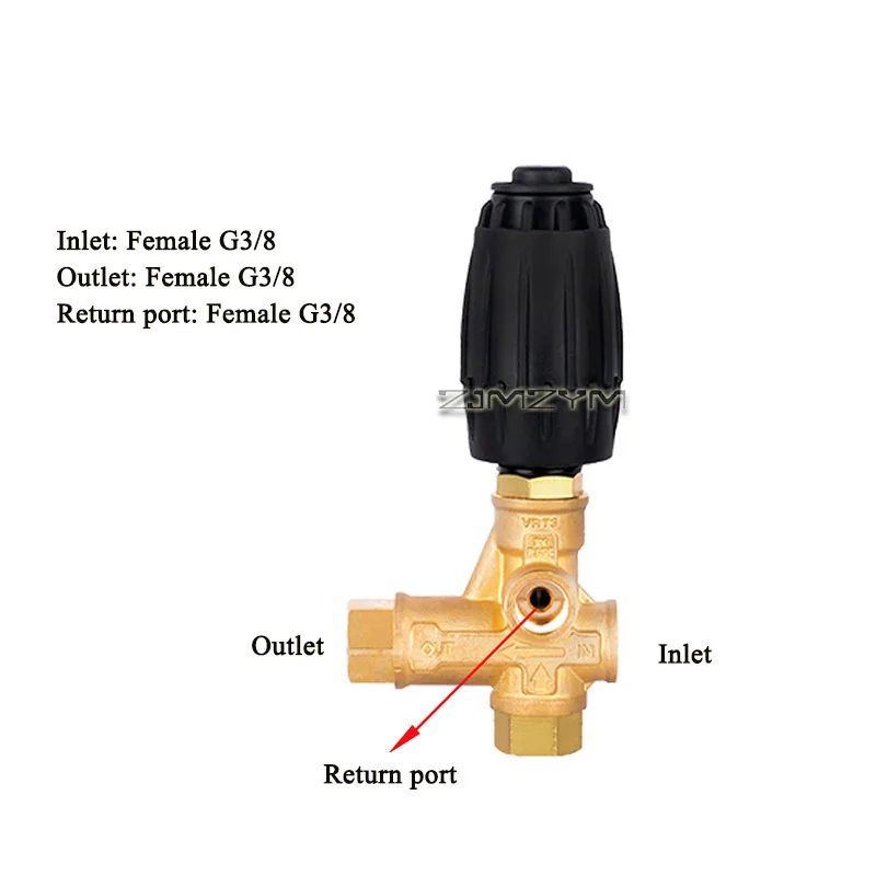RT3-P Unloader Valve for Pressure Washer 310 Bar 40L/min Female G3/8 BSP Brass Pressure Regulator with Pressure Switch