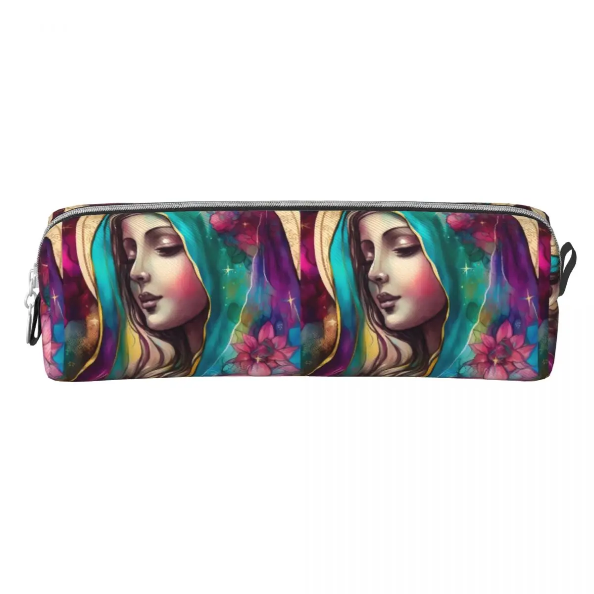 Virgin Mary Pencil Case Mother Goddess School Pencil Cases PU Leather Boy Girl Lovely Large Pencil Pouch School Stationery