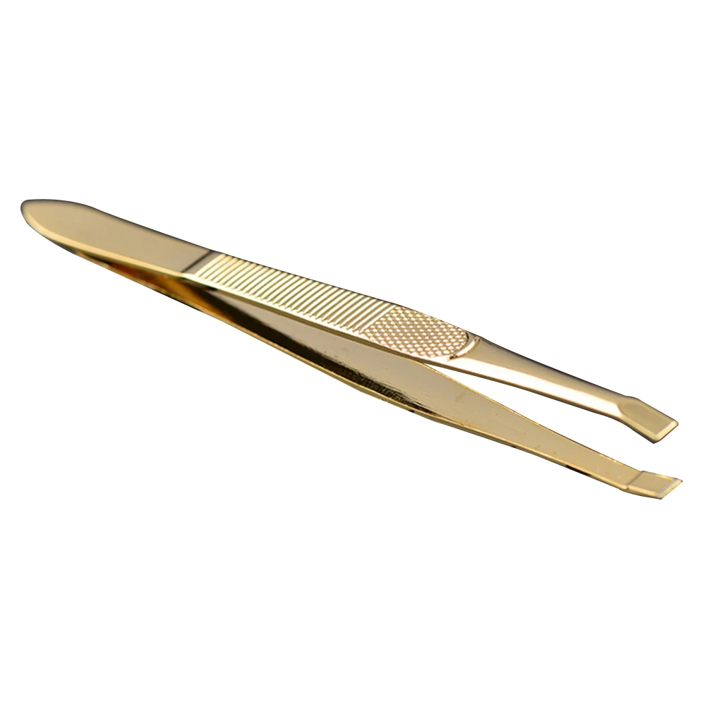 

Gold-plated Eyebrow Tweezers 9 X08cm Stainless Steel Lightweight Portable Makeup Tool for Eyelash Extension Eyebrow Shaping