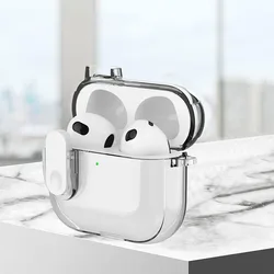 Transparent Crystal Cover For Airpods 4 2024 Case with Secure Lock for Airpods Pro 2nd 3 2 1 Clear Earphone Shockproof Cases