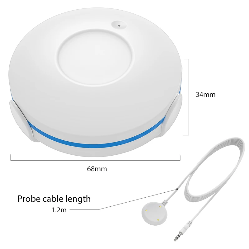 Flood Detection With Led High Quality Compact Sensitive Simple Smart Home Water Flood Leakage Sensor Z Wave Plus Lightweight