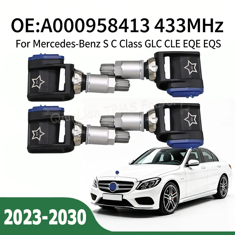 

4pcs A0009058413 TPMS Sensor Tire Pressure Monitor System For Mercedes-Benz C-Class E-Class EQE SUV GLC Coupe Car Accessories