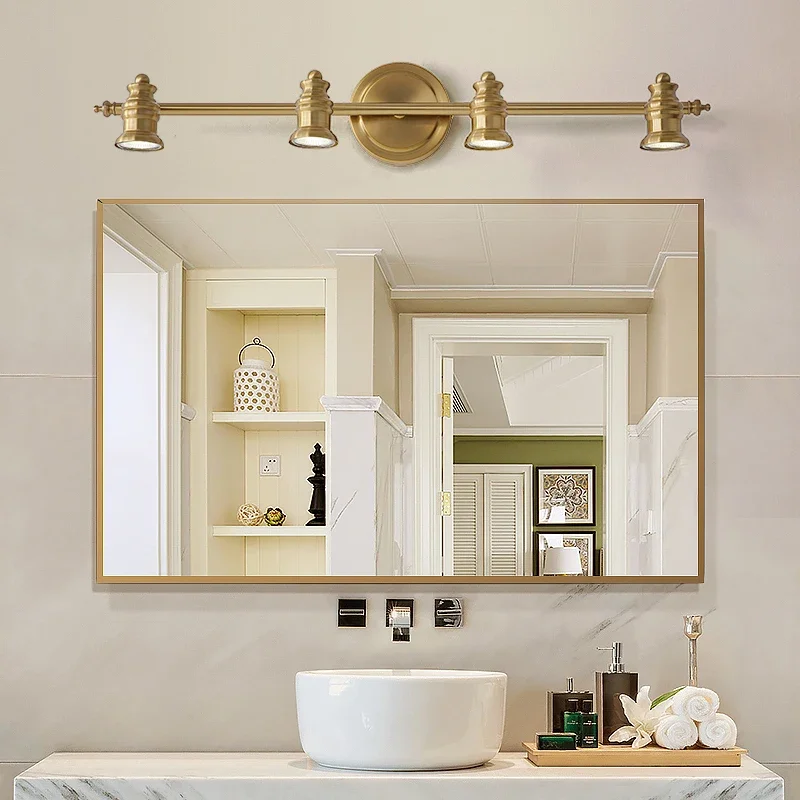 Lampu cermin LED kamar mandi A9L Amerika, lampu kabinet cermin tahan air, lampu dinding kamar mandi retro