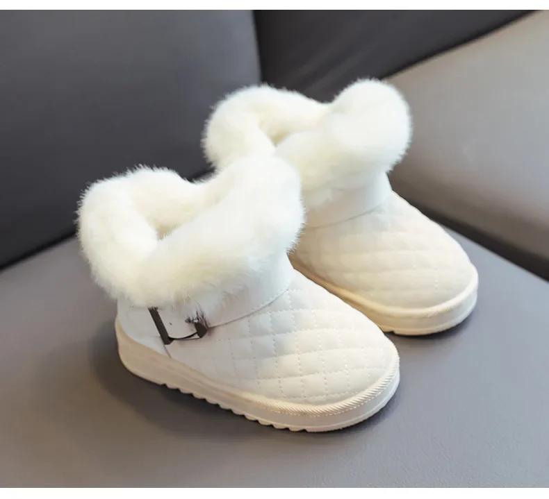 

Детская осенне-зимняя теплая кожаная хлопковая обувь, непромокаемые утепленные зимние ботинки для мальчиков, однотонные флисовые короткие хлопковые сапоги для девочек