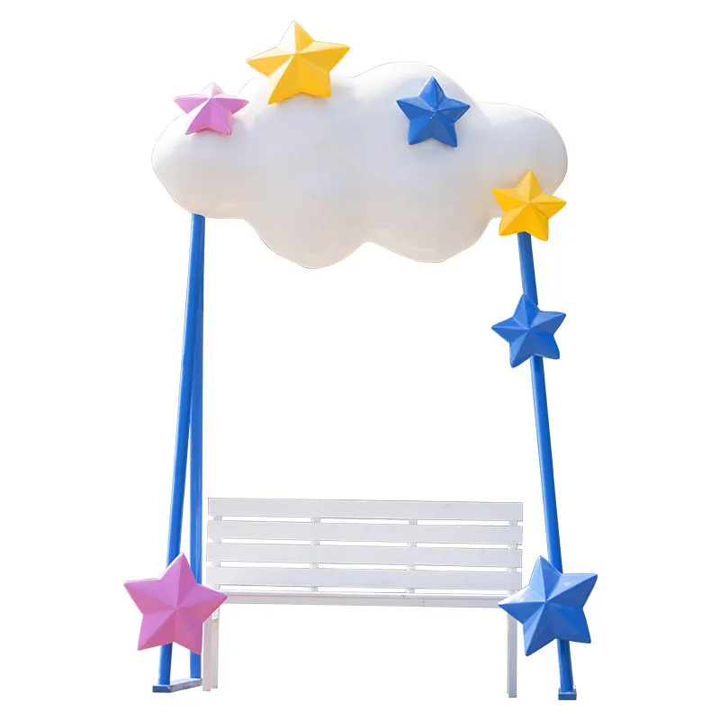 

Internet celebrity cloud love sculpture outdoor tourist attractions clock in photo seat ornament