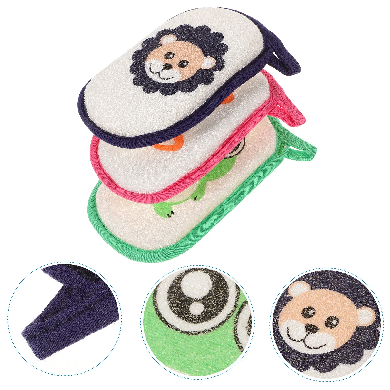 

3Pcs Bath Sponge Cartoon Animal Scrubber Safe for Sensitive Skin Daily Use Sponge Bath Scrubber