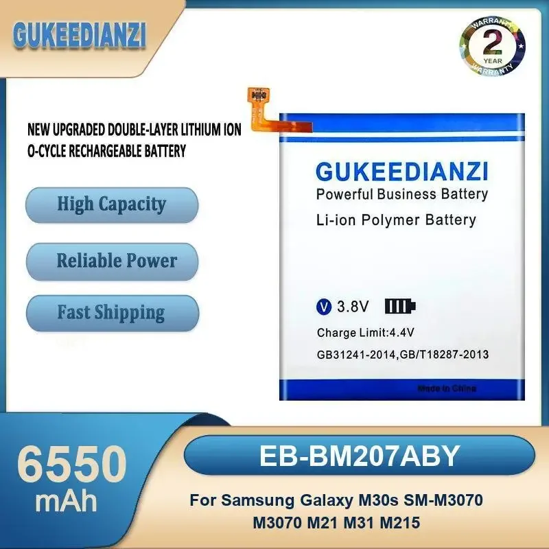 

EB-BM207ABY 6550 мАч аккумулятор для мобильного телефона большой емкости для Samsung Galaxy M30s SM-M3070 M3070 M21 M31 M215