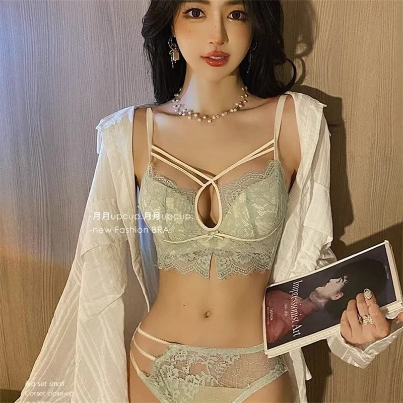 

No Wire Thicken Lace Bras and Panty Sets Women Push Up Bras for Small Breast Lingerie Sexy Set Brassiere Bralette Mujer Lenceria