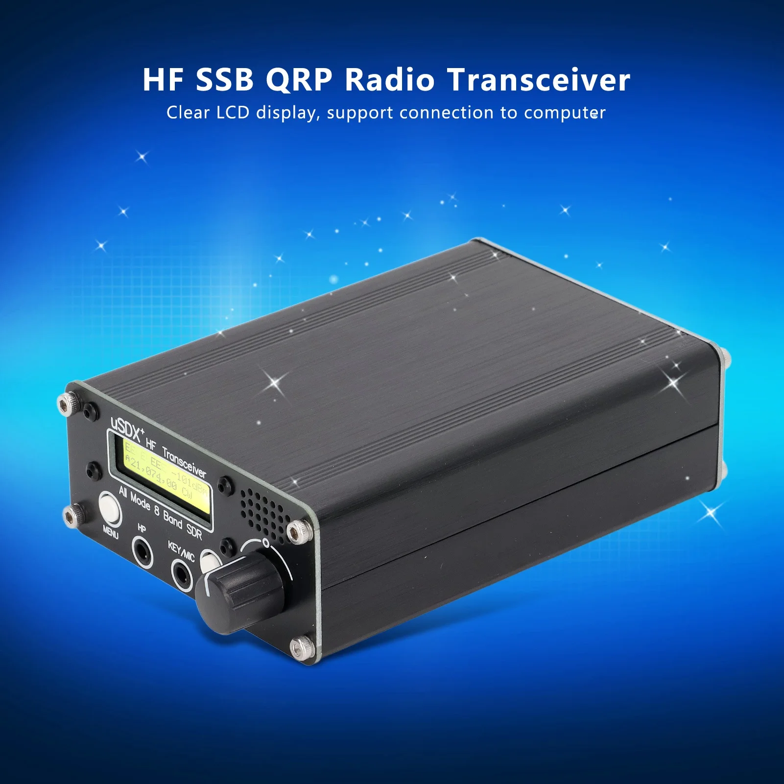 Transceptor de rádio de 8 bandas LCD Modo completo HF SSB QRP Transceptor com conector de antena BNC QRP SSB Transceptor Transceptor