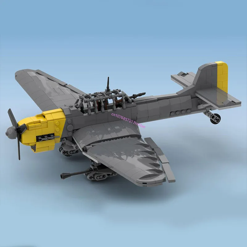 639PCS WW2 Military MOC Junkers Ju 87 Stuka B-2 bomber Model DIY creative ideas high-tech Children Toy Gift Fighter Plane Blocks