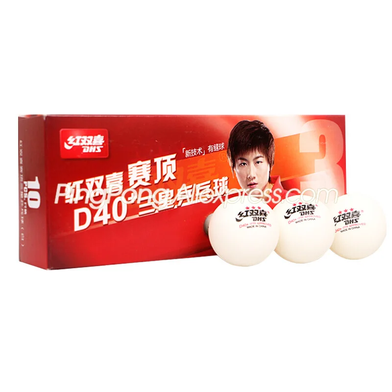 Balles de Tennis de Table originales DHS 3 étoiles D40 +, balles de Ping-Pong en plastique, soudées, 3 étoiles, approuvé ITTF