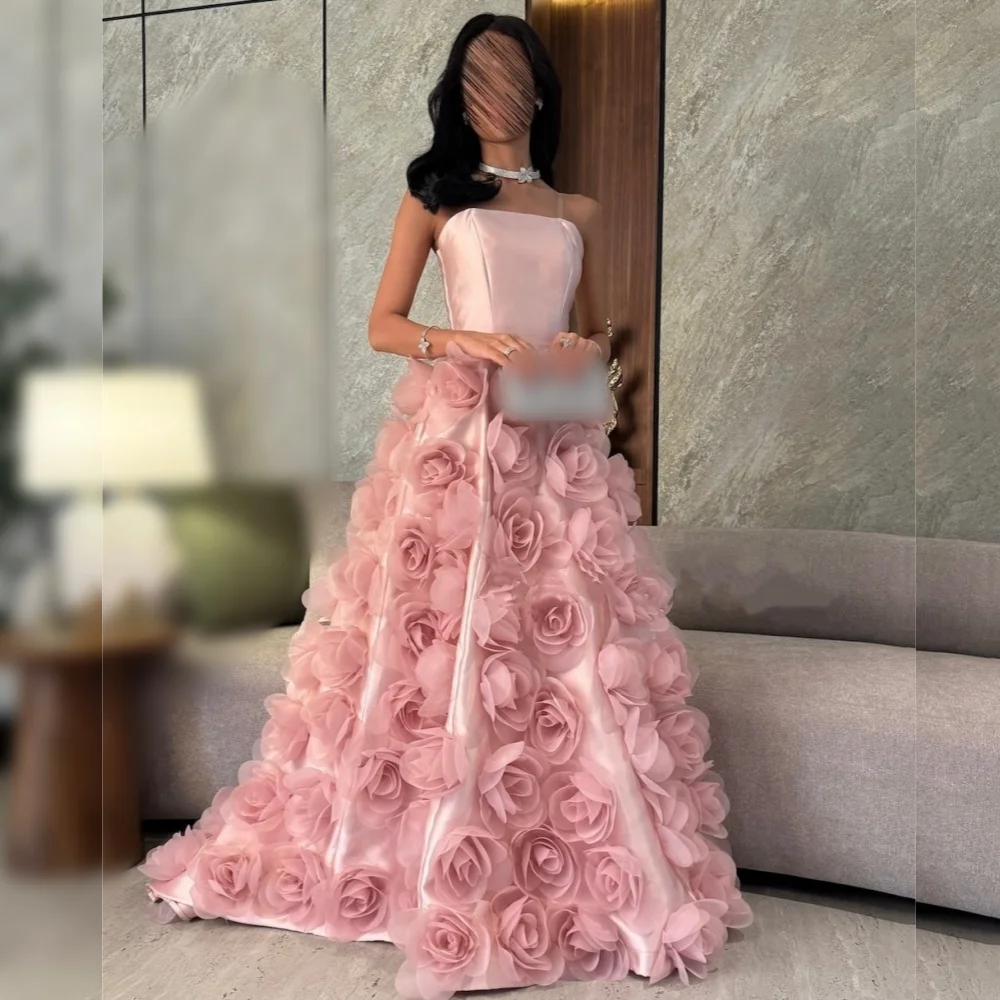 

Индивидуальный пошив: Элегантное вечернее платье без бретелек с цветочным узором для женщин, длинное платье А-силуэта для выпускного вечера/квинсианьеры, на заказ, для особых случаев, для торжественных мероприятий