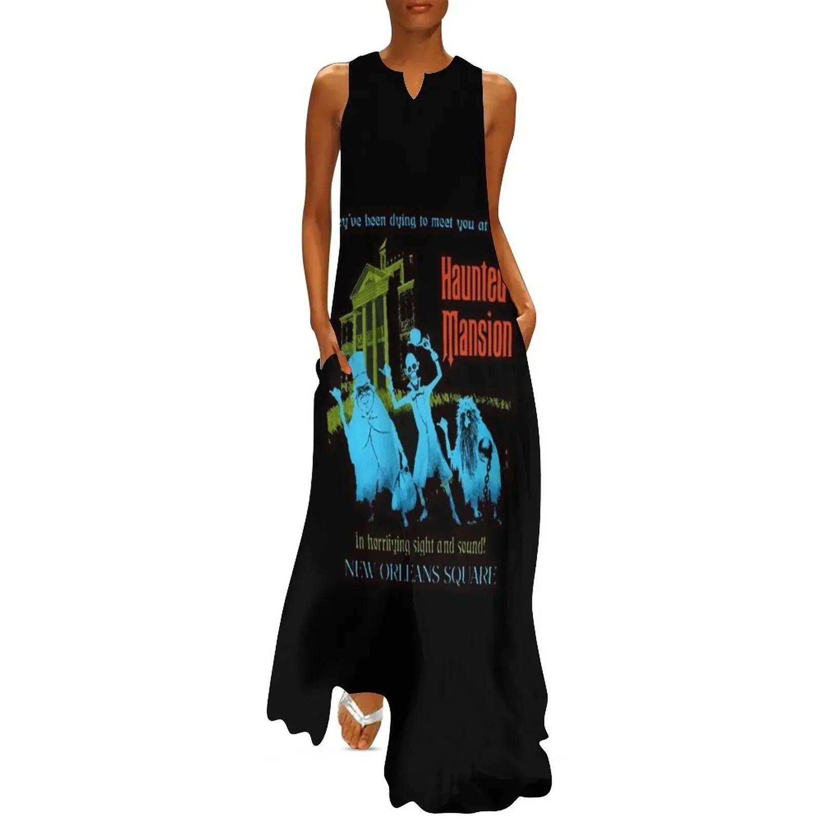 

Retro Vintage The Haunted Mansion Hat Box Halloween Shirt Cute Graphic Gift Long Dress Beachwear Casual dresses Dress