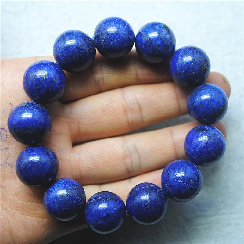 1PC Hot Mens Bracelets Natural Lapis Lazuli Gemstone Round Ball Loose Nature Materials Size 18MM Good FOR YOUR SHOWING AND WEAR