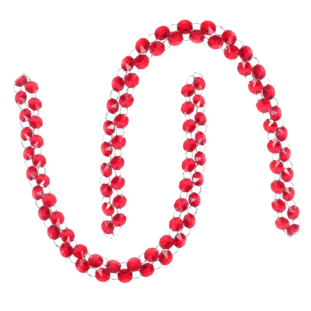 

2Pcs Glass Octagon Beads Chain Bead Strand Ornament for Door Curtain Room Divider Decoration DIY Pendant Lamp Accessories