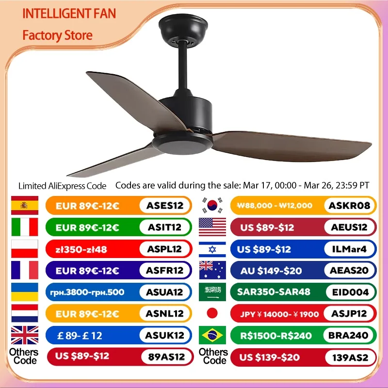 54-inch ABS blade modern ceiling fan with DC motor，6 speed settings，suitable for lofts or floors，includes remote control support