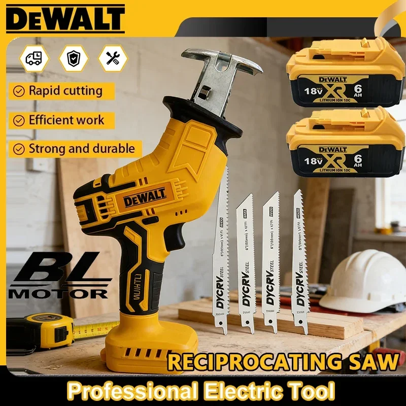 

Аккумуляторная сабельная пила Dewalt 20В, 2800 об/мин, бесщеточная, многофункциональная, для резки металла, дерева и труб, электроинструмент
