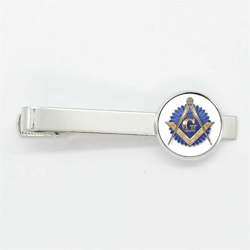 Free Mason massonic sospiro Glass Gem Tie Clips rame metallo semplice cravatta Tie Pins Suit Pins Button Gift