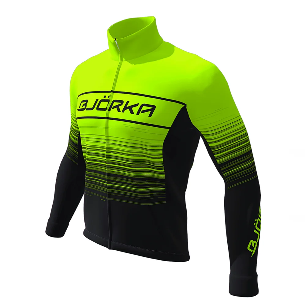 BJORKA Sport Winter Men's Cycling Long Sleeve Thermal Fleece Jacket Chaqueta Termica Ciclismo Roadbike Mtb Motorcyclist Shirts