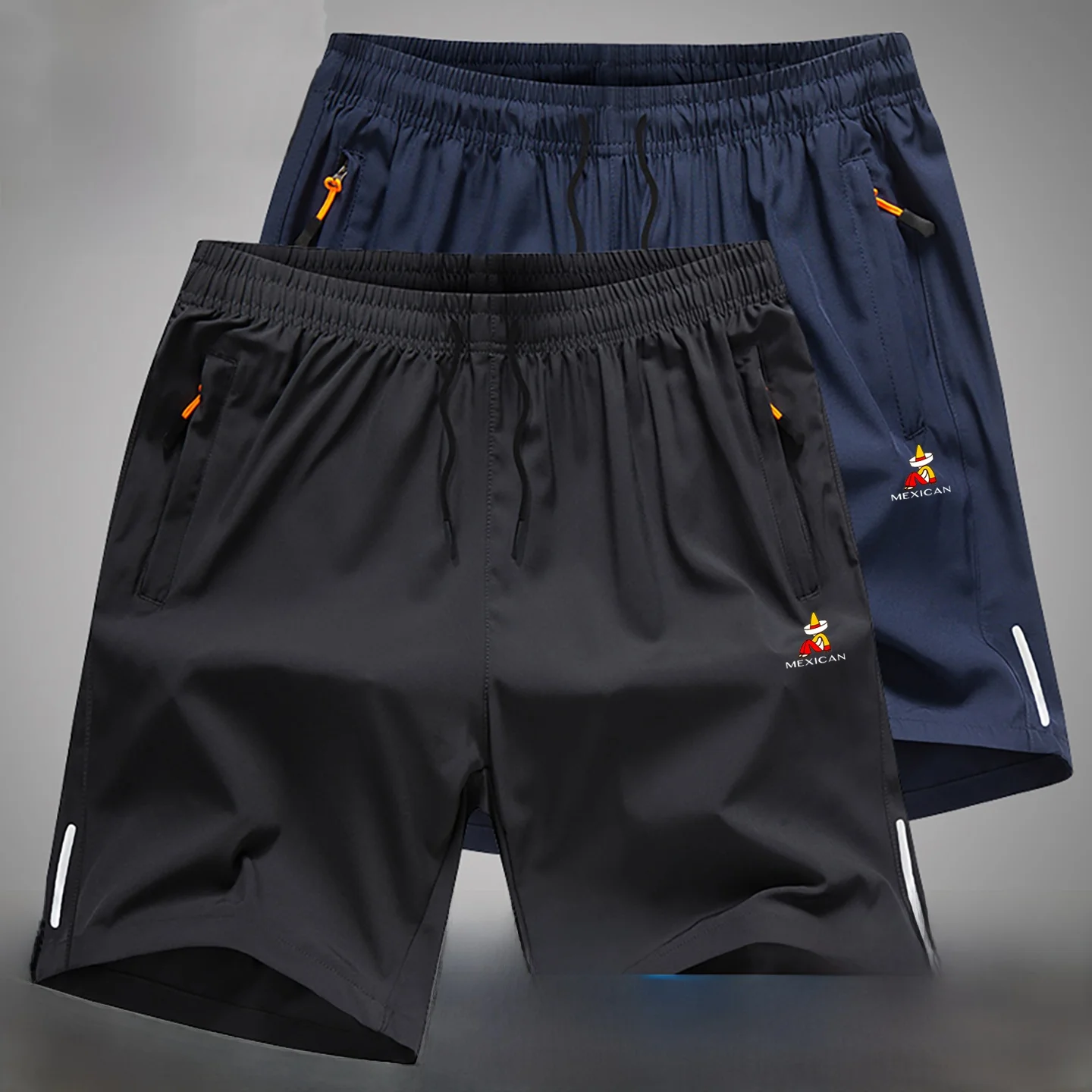 Ice Silk Baskeall orts Men's Summer Thin Qui Dry Loose Fit Five Inches Casual Spor Pants Mexican Brand Polyester Blend