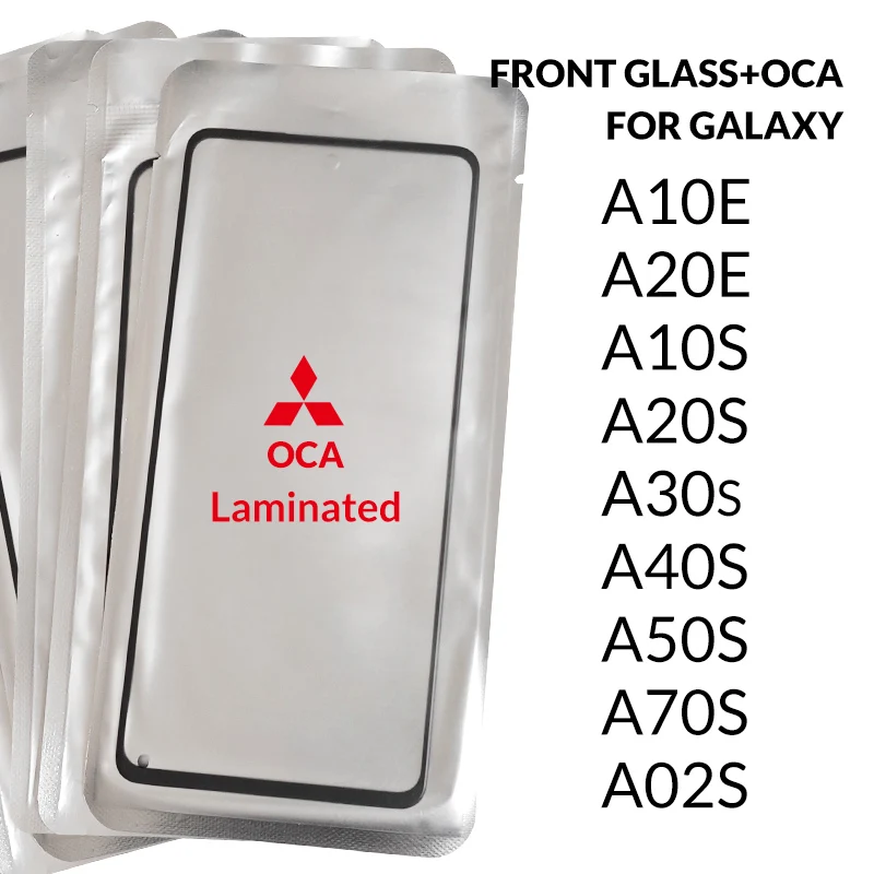 

10PCS TOP GLASS For Samsung Galaxy A10E A20E A10S A20S A30S A40S A50S A70S A02S LCD Front Touch Screen Outer Lens Glass With OCA