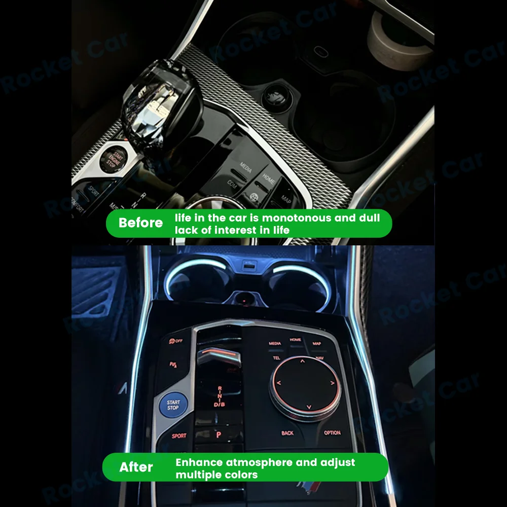 

LED 11 Colors Decorative Ambient Light Accessory For BMW New 2/3/4 Series Car G20 G22 G80 G82 G42 M2 M3 M4 I3 I4 Cup Holder Lamp
