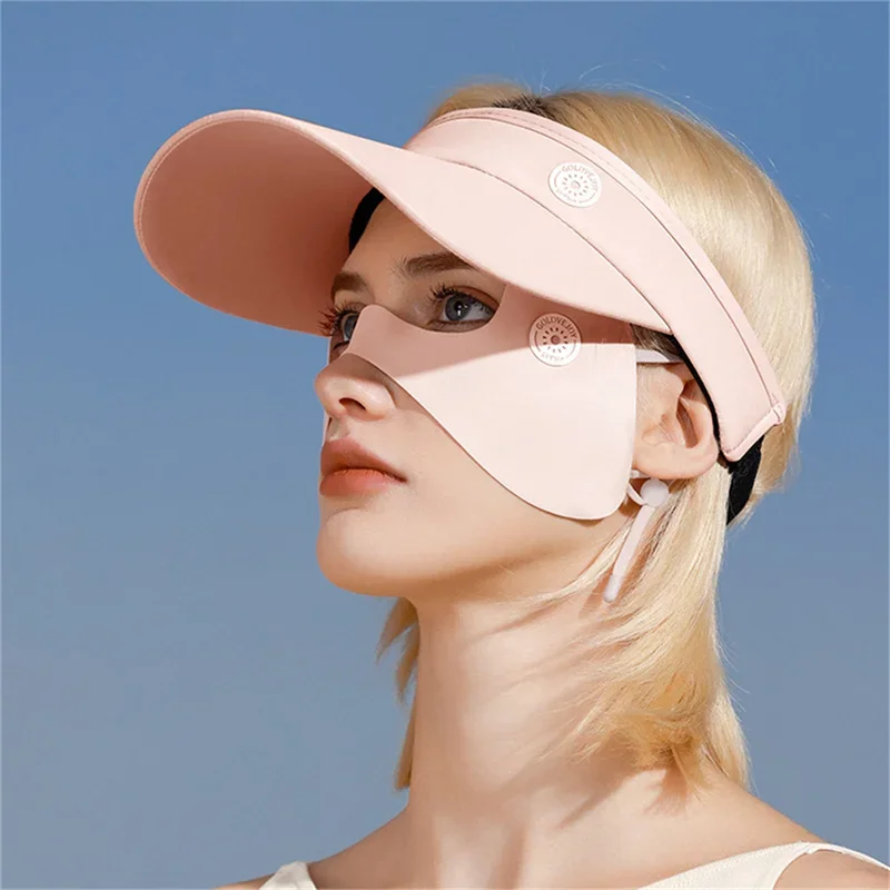 

Silk Mask Scarf Solid Color Sunscreen Eye Patches UV Protection Sunscreen Veil Face Cover RidingSunscreen Face Free Shipping