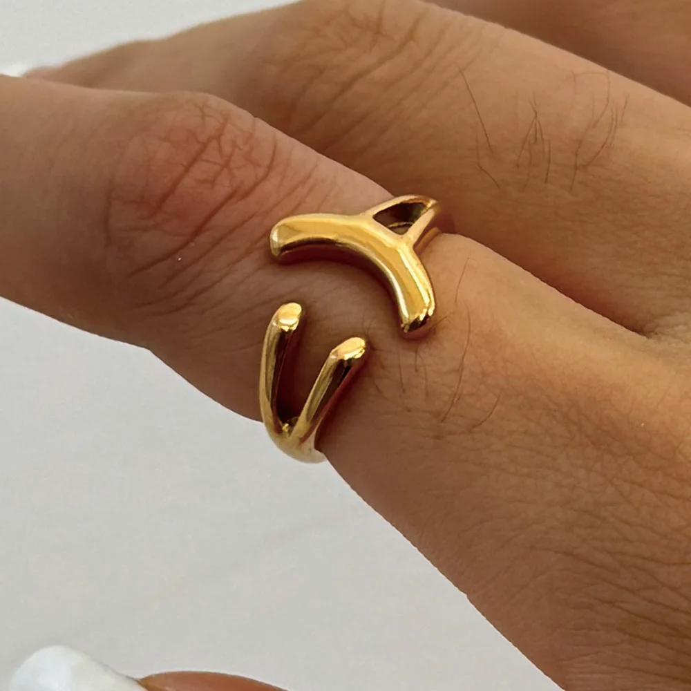 

Европейско-американское классическое простое кольцо из титановой стали с улыбающимся лицом, водонепроницаемые ювелирные кольца из нержавеющей стали для подарка ﻿