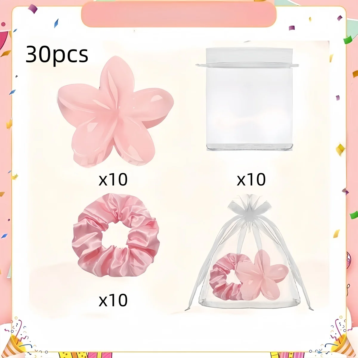 3/15/30-teiliges Brautjungfern-Geschenkset | Blumenclips, Satin-Stirnbänder für Junggesellinnenabschied, Hochzeit, Geburtstag – Detail 5