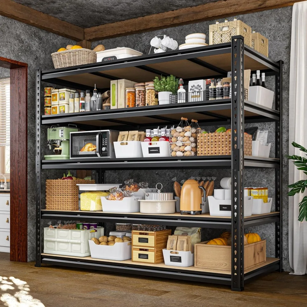 

Storage Shelves, 55" W 2550LBS Garage Shelving Heavy Duty, 5-Tier Heavy Duty Shelving, Adjustable Metal Shelving Unit