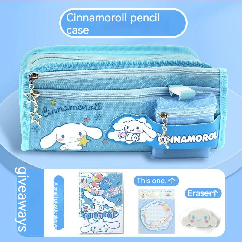 Imagem -02 - Estojo de Lápis Sanrio para Fêmea Kuromi my Melody Cinnamoroll Alunos com Porta-moedas Papelaria Fofa Atacado