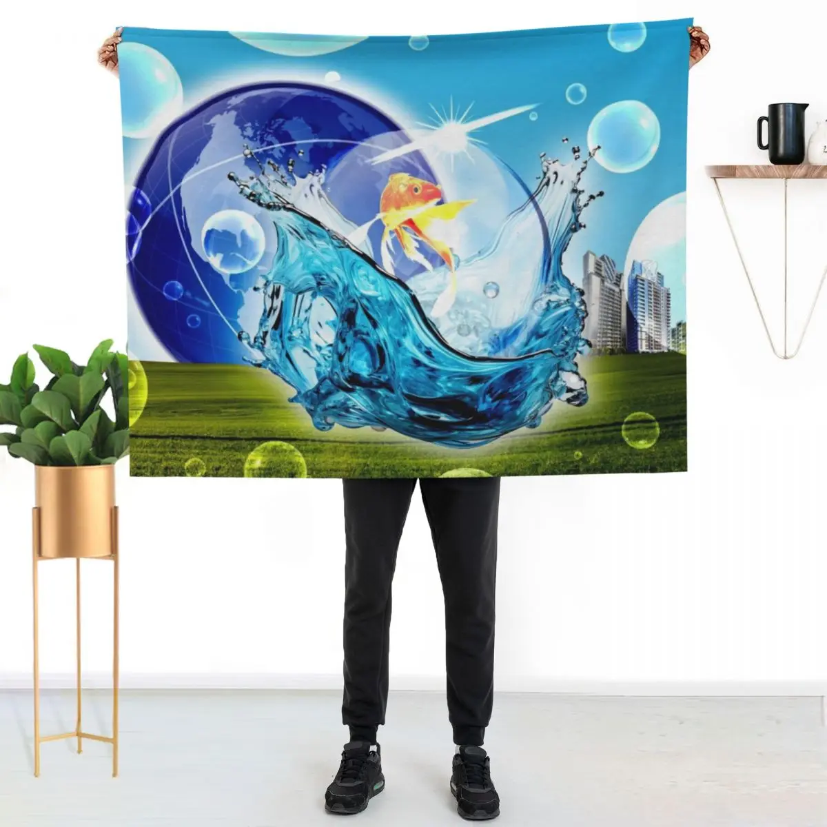 

frutiger aero Throw Blanket Soft Comfort Blanket for Reading Watching TV