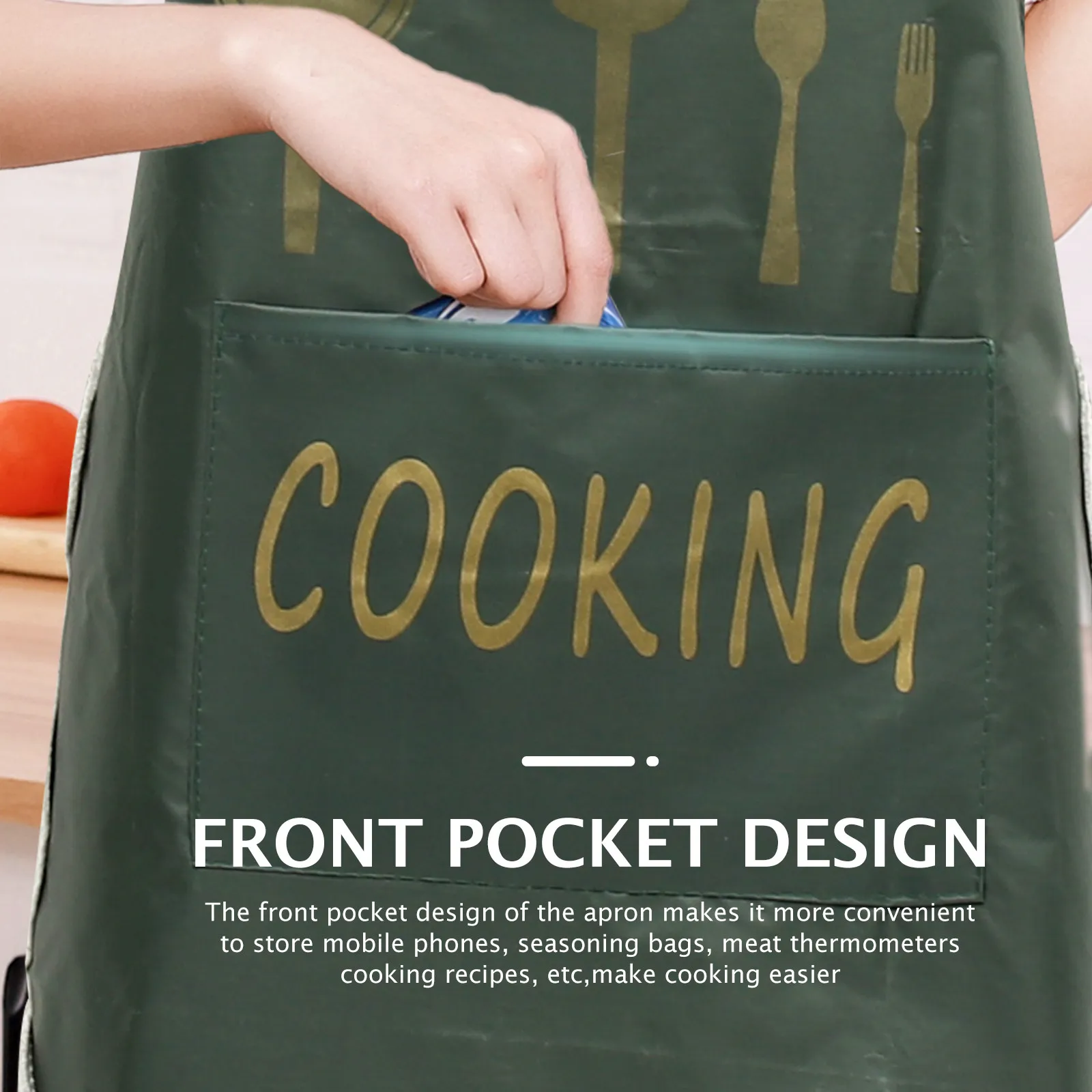 2 個防水エプロンキッチン耐油装飾調理用ハンドワイピング耐久性のある長寿命通気性快適簡単