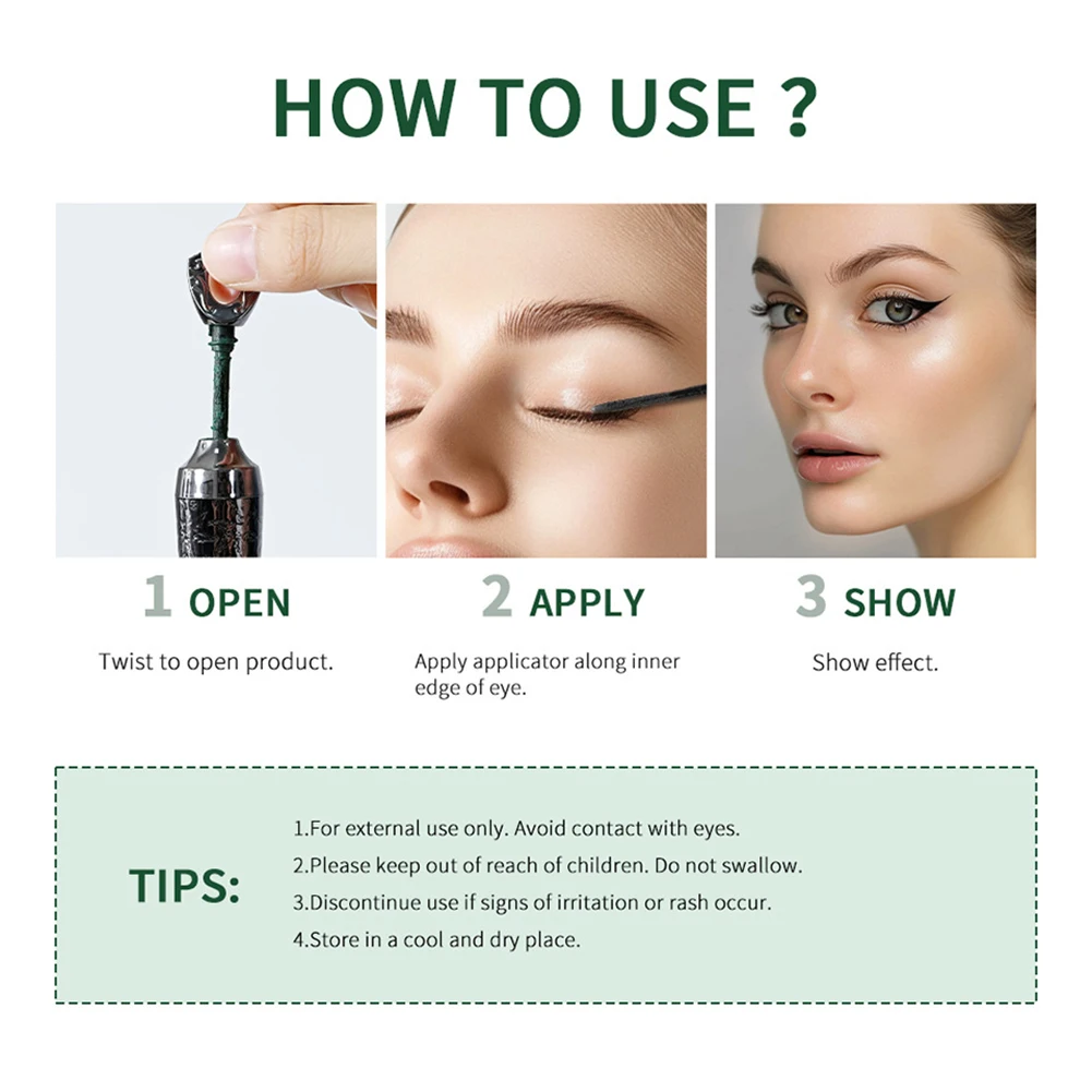 Delineador egípcio natural da moda, forma de pó artesanal, cosméticos para os olhos, à prova de manchas, efeito duradouro aumenta a cor, para maquiagem diária