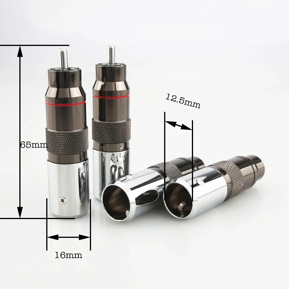4pcs Rhodium Plated RCA Terminal DIY Audio Connectors