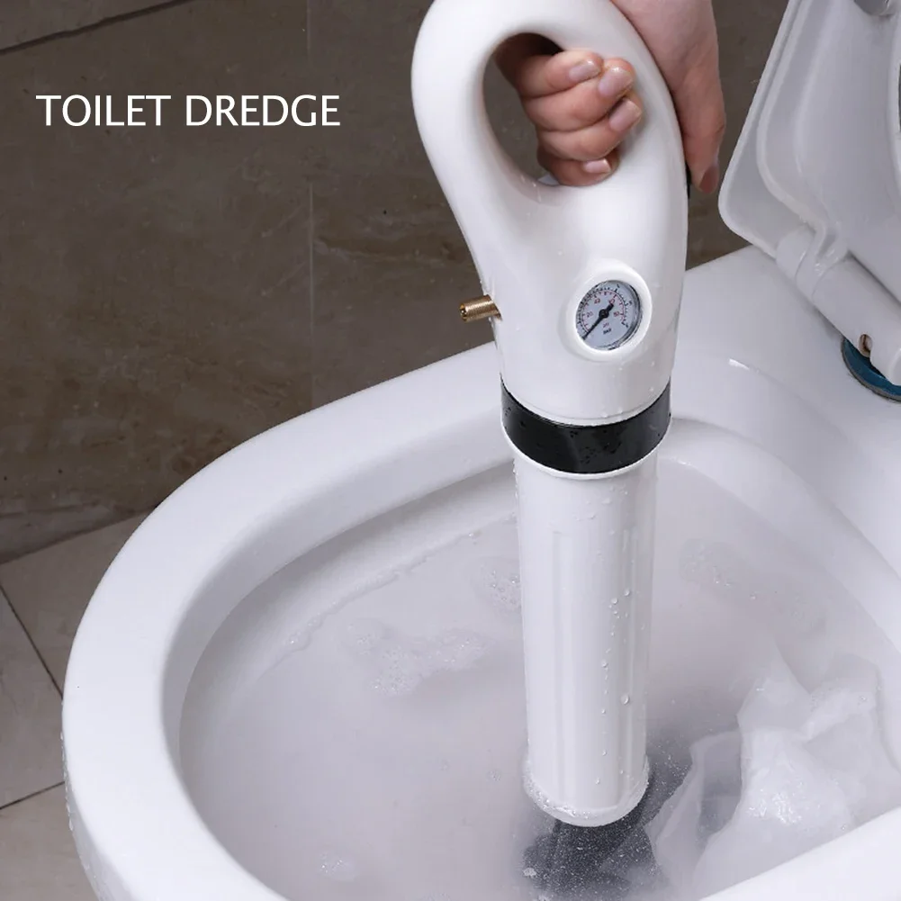 High Pressure Toilet Plunger Drain Blaster Sewage Pipe Dispenser Air Drain Cleaner Toilet Drill Gun Manual Pneumatic Dredge Tool