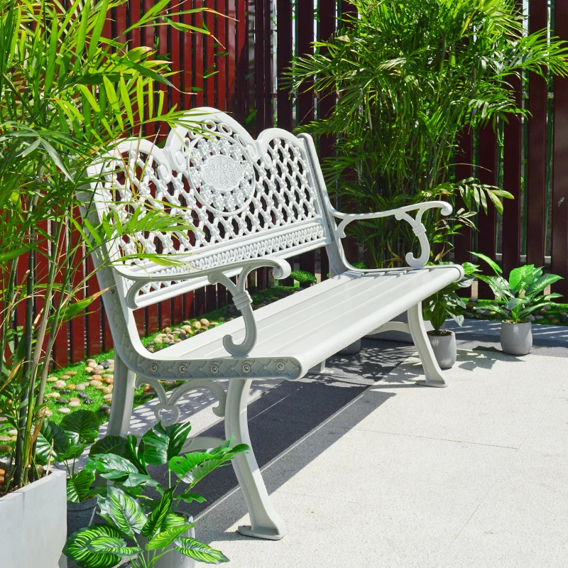 Garden Balcony Community Scenic Area Outdoor Courtyard Stainless Steel Outdoor Bench Bench Anticorrosive Wood Chair