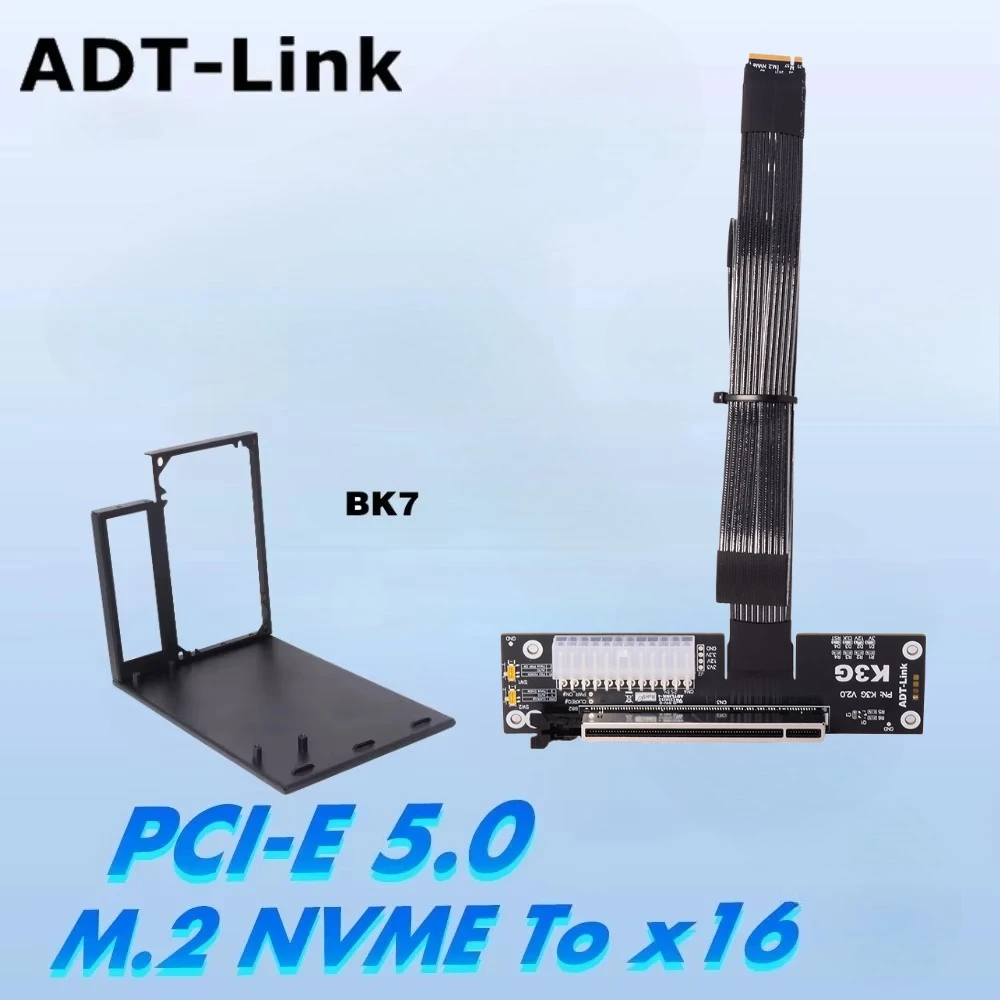 Laptop M.2 NVMe Key M to PCIe 5.0 X16 EGPU Adapter Cable for Notebook ITX/STX Graphics Card External to M.2 NVMe Docking Station