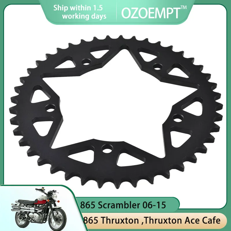 OZOEMPT 525-43T Motorcycle Rear Sprocket Apply to 865 Scrambler  06-15  865 Thruxton  07-15  865 Thruxton Ace Cafe  15