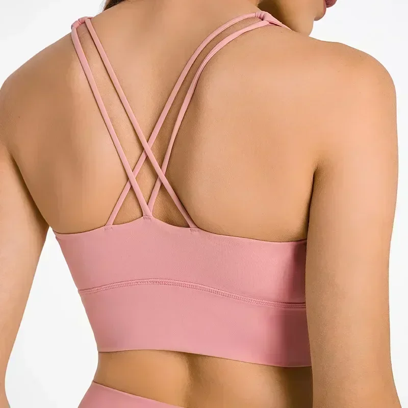 

Lemon Soft and Comfy Women Sport Bra Padded Strappy Fitness Workout Naked Feeling Black Sexy Yoga Crop Tank Top Activewear