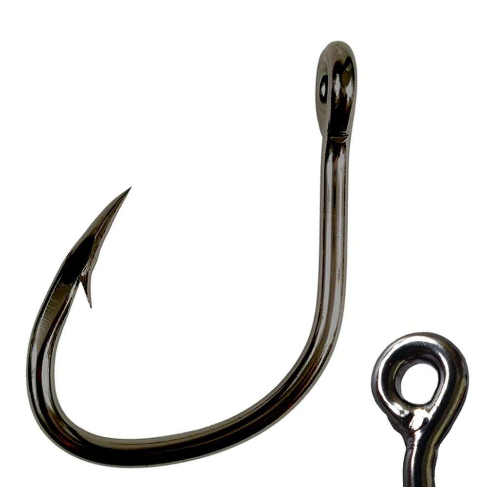 

20Pcs Fishing Hook Live Bait Crooked Mouth Eyed Circle Hooks Strong Saltwater Sea Fishing Hooks Tackles Accessories Pesca