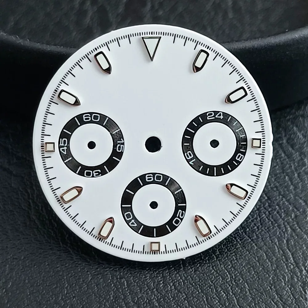 29mm No Logo DTN Panda Dial For Vk63 Quartz Movement Green/No Luminous High Quality Watch Modification Accessories Custom Logo